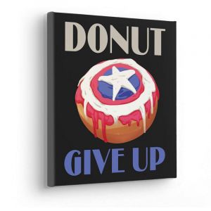 Komar Tableau sur châssis – Donut give up – Dimensions : 30 x 30 cm – Image murale pour chambre d'enfant