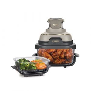 Ninja Friteuse sans huile portable - CRISPI - Récipients 14L et 38L - 4 programmes prédéfinis - 1400W - Beige