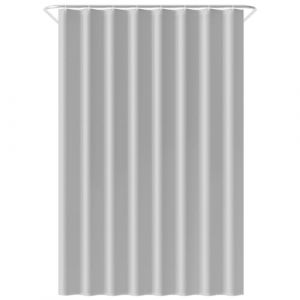 Loti Living Rideau de douche anti-moisissure - Gris - Anneaux inclus - Imperméable - Polyester - Rideau de douche 120x200 cm