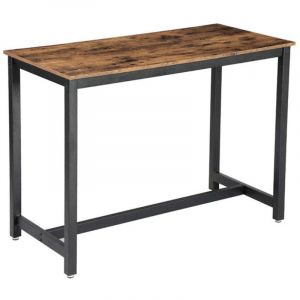 Table haute de bar vintage table polyvalente avec armature en fer pour boissons cocktails bar brasserie restaurant salon cuisine stable 120 x 60 x 90