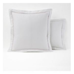 Taie d'oreiller percale pur coton, Palace Blanc Couleur Blanc Taille M