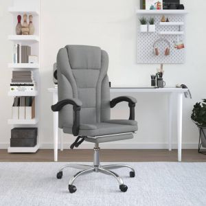VidaXL Fauteuil inclinable de bureau Gris clair Tissu Light grey