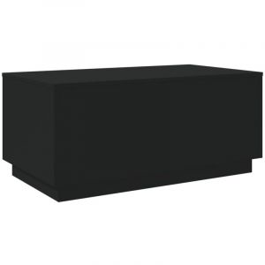 VidaXL Table Basse avec Lumi&egrave;res LED, Table d'Appoint, Bout de Canap&eacute;, Meuble de Salon Salle de S&eacute;jour Int&eacute;rieur, Moderne, Noir Bois d'Ing&eacute;nierie