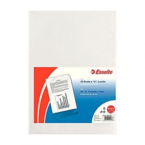 Esselte Enveloppes "U" de luxe, transparent, feuille en polypropylène brillant.