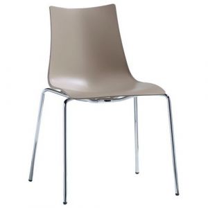 Chaise design, Lot de 4 chaises de salon Zebra Scab Design Taupe en Plastique, Scab design
