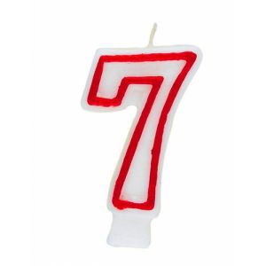 Image de Unique Party Bougie d'Anniversaire Chiffre 7 - Blanc et Rouge