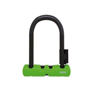 Abus 410 SH34 Antivol U pour vélo Unisex, Noir/Vert, 14 cm