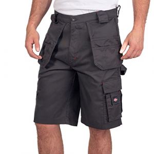 Lee Cooper Poche Multi-Holster Flexible et Confortable pour Le Travail Shorts, Gris, 30W Homme