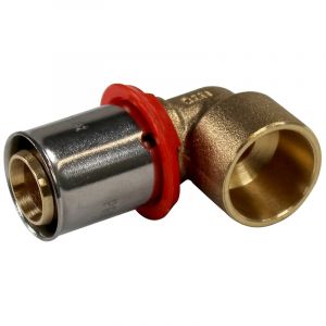Anjou connectique Coude 90&deg; PER &agrave; sertir &Oslash;12x1,1 - tube cuivre 14 &agrave; souder