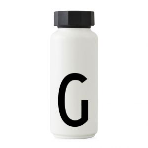 Design Letters Bouteille isotherme Arne Jacobsen / 500 ml - Lettre G blanc en métal