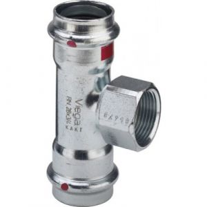 Viega Té électrozingué femelle diamètre 54 à sertir taraudé au centre 20/27