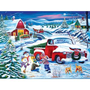 Sunsout Puzzle Pièces XXL - Jour de Neige à la Ferme