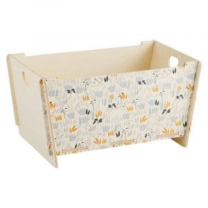 Box and beyond Coffre à jouets pour enfant sans clou ni vis - Bois naturel contreplaqué - Motif Sweet Bear - 100% FSC
