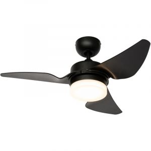 Qazqa Yuki - led Dimmable Ventilateur de plafond variateur inclus - 1 lumière - ø 86.7 cm - Noir - Moderne - éclairage intérieur - Salon i Chambre