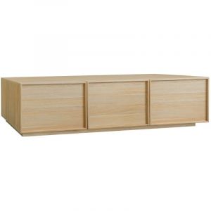 Sweeek - Meuble tv décor bois 3 portes naturel 180cm l 180 x p 43 x h 45cm - Kuba