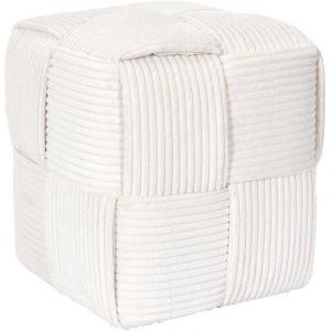 The home deco factory Pouf Cotele Tresse Scott Beige