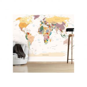 Image de Artgeist Papier Peint World Map - Dimension - 350x245