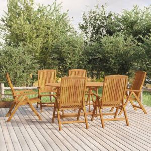 VidaXL Ensemble à dîner de jardin 7 pcs Bois de teck solide