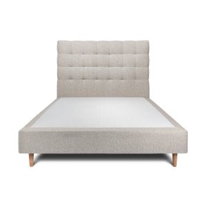 Lit avec tête de lit capitonnee et sommier tapissier Gris 160x200