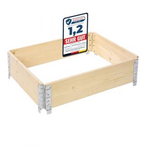 Garronda Carré Potager modulable en Bois Naturel 80x60x20 cm – Jardinière extérieure en palettes, empilable et Pliable, pour Jardin, Plantes, Fleurs,