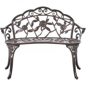 Beliani Banc de jardin PIURA 88 cm Métal Marron foncé