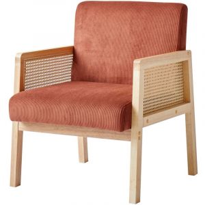 Fauteuil de Salon Scandinave avec Structure Bois et Cannage - Nordlys