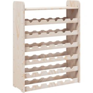 Décoshop26 Casier range bouteilles étagère de rangement jusqu'à 36 bouteilles de vin et panneau supérieur 67,5 x 25 x 87 cm bois pin brun DEC024367