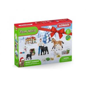 Calendrier avent noel a la ferme - figurines animaux accessoires de jeu - schleich farm world - set jouet enfant et carte
