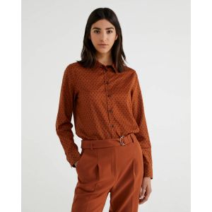 Image de Benetton Chemise Imprimée, taille XS, Marron, Femme