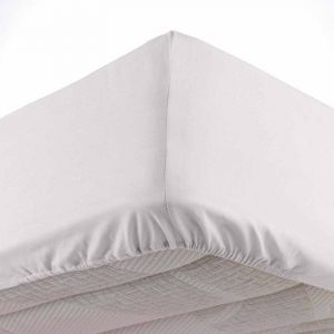 DRAP HOUSSE 1 PERSONNE 90 x 190 CM MICROFIBRE UNIE OSCAR BLANC