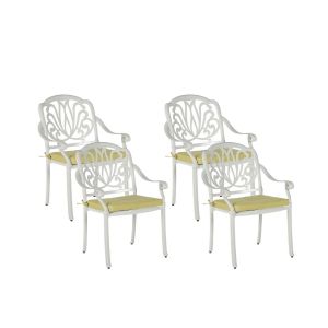 Image de Beliani Lot de 4 chaises de jardin en aluminium blanc ANCONA