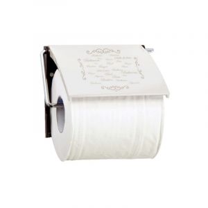 MSV Porte Rouleau Papier Wc Mural PS & M&eacute;tal chrom&eacute; Paris Cr&egrave;me Beige