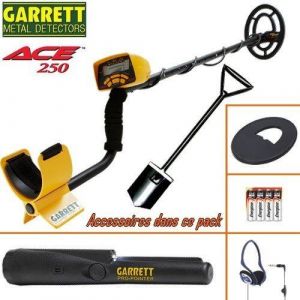 Garrett Pack : D&eacute;tecteur de m&eacute;taux ace 250 + ProPointer ii + Pelle &agrave; pied