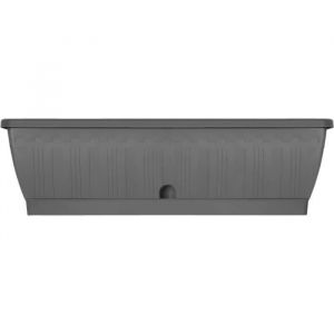 Garden id Jardiniere Terraflor - Anthracite 60Cm - Solidit&eacute; - R&eacute;serve D'Eau - Recycl&eacute; & 100% Recyclable - Volume Pour Plantes.