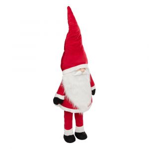 Grand P&egrave;re No&euml;l rouge et blanc &agrave; ressort H 156 cm