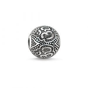 Thomas Sabo Unisexe Bead Om Argent Sterling 925, Noirci K0042-001-12