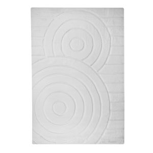 The Deco Factory CONFORTABLE CERCLES - Tapis à relief cercles extra-doux blanc 160x230