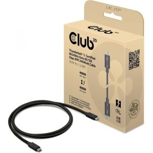 Club 3D CAC-2501 Thunderbolt 5 Certifié 8K240Hz Données 80/120Gbps EPR 240W Câble M/M 1m