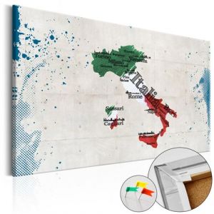 Artgeist Tableau en liège - Italy [Cork Map] 90x60