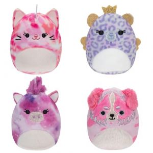 Jazwares Squishville SQM0503 Lot de 4 Mini squishmallows Super Douces en Peluche de 5 cm