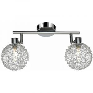 Monzana Plafonnier LED 2 spots rotatif 360&deg; chrome Lampe pivotable 90&deg; int&eacute;rieure design Culot G9 &Eacute;clairage plafond salon IP20