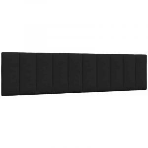 VidaXL Coussin de tête de lit noir 200 cm tissu