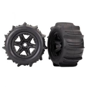 Traxxas Roues Montees Collees E-Revo 2 Pneus Pelle (2) -