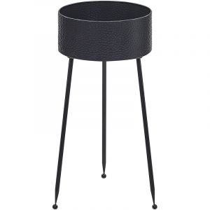 Beliani Cache-pot en acier noir 29 x 26 x 50 cm LEIKA