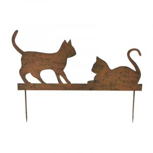 Jardindeco Silhouette en fer Chats 48 x 22 cm