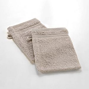 Lot de 2 Gants de Toilette "Tendresse" 15x21cm Taupe Prix