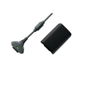 Play & Charge pour Xbox 360 - Batterie 3600 mAh + c&acirc;ble chargeur 1 m&egrave;tre - Noir - Stra&szlig;e Game