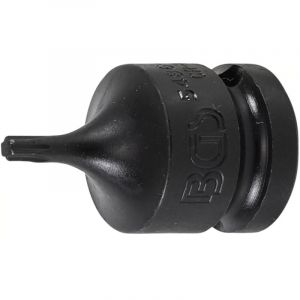 BGS Technic Douilles embouts 1/2 impact a chocs torx court de t20 a t70 - dimensions : torx-t20-choc