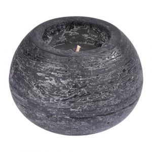 Homea Bougie Boule &Oslash;13 x H8,7 cm Rustique Noir