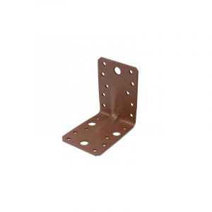 Alberts 301217 DURAVIS Équerre renforcée | couleur rouille, double plastification | 90 x 90 x 65 mm